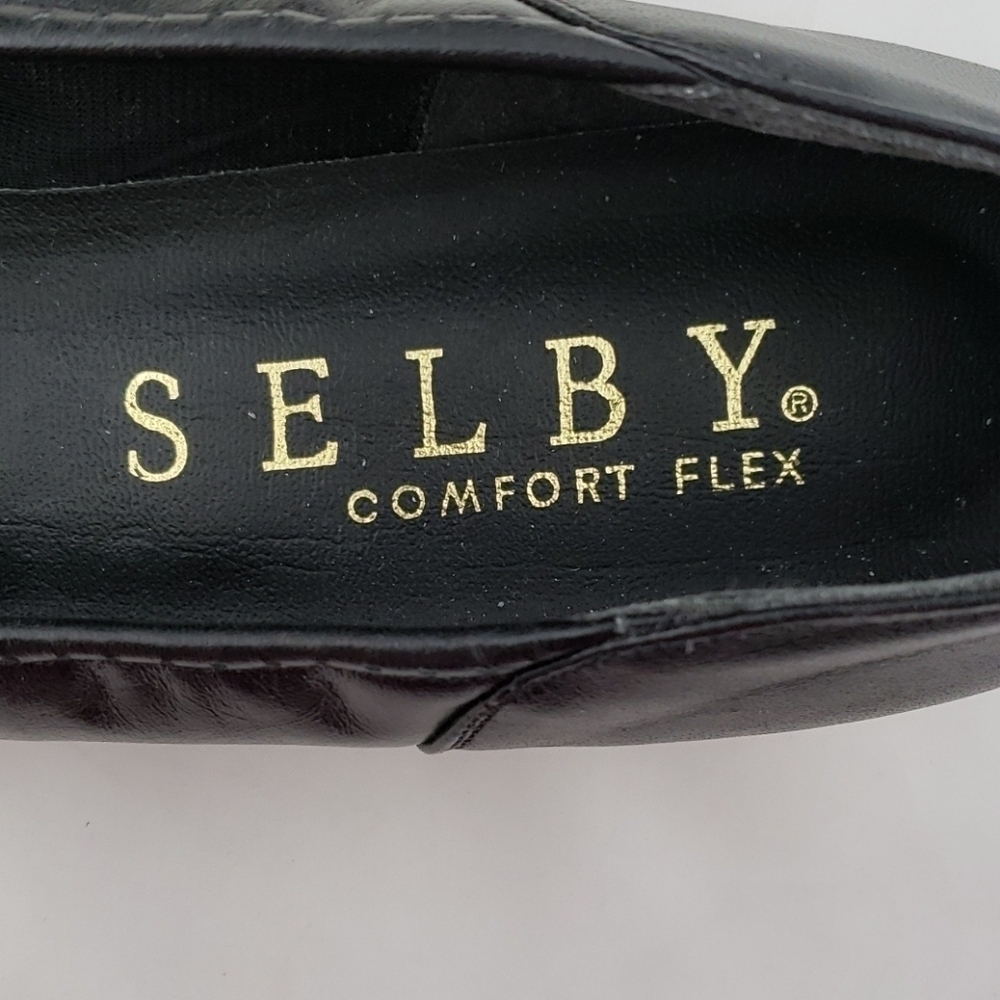 Selby Cloud Black Leather Flats Balletcore 8AA NIB Deadstock - Picture 5 of 16
